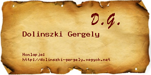 Dolinszki Gergely névjegykártya